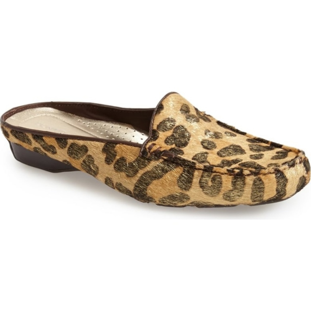Donald J Pliner leopard pony hair mule, 7.5
